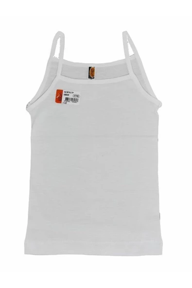 İlke Kız Çocuk Biyeli İp Askılı Atlet 325 - 6 Adet  Beyaz 2 No:2-3 Yaş - Resim 2