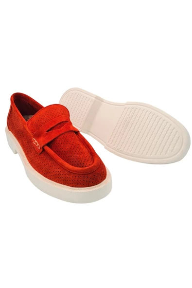 Gerçek Deri Kadın Turuncu Günlük Yazlık Ayakkabı - 2