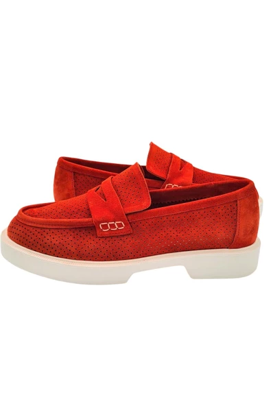 Gerçek Deri Kadın Turuncu Günlük Yazlık Ayakkabı - 7