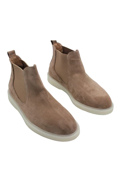 Gerçek Deri Bej Süet Günlük Kadın Bot - 2