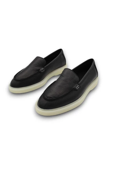 Hakiki Deri Siyah Kadın Kışlık Ayakkabı - Resim 5