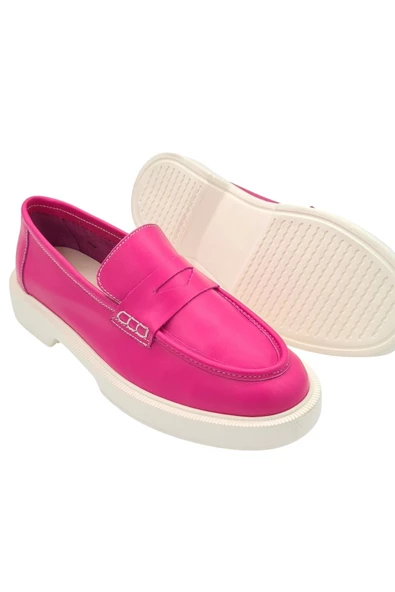 Gerçek Deri Fuşya Kadın Günlük Ayakkabı - 2