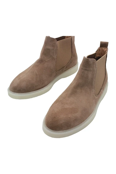 Gerçek Deri Bej Süet Günlük Kadın Bot - 4