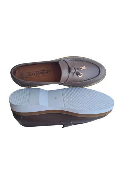 Gerçek Deri Vizon Günlük Kadın Ayakkabı - Resim 2