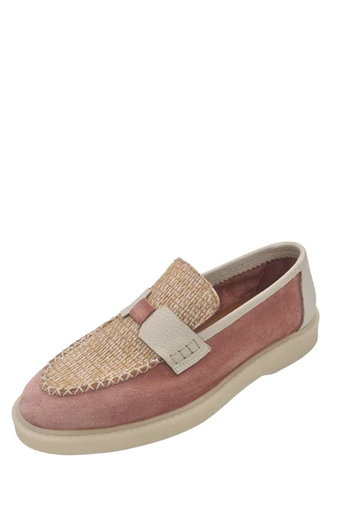 Hakiki Deri Keten Detaylı Kadın Ayakkabı Loafer Babet Makosen - 8
