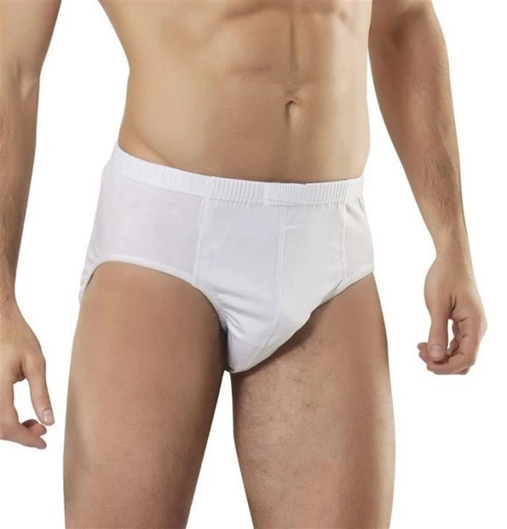 6'Lı Yıldız 03 Erkek Süprem Kom Slip Külot  Beyaz 2XL