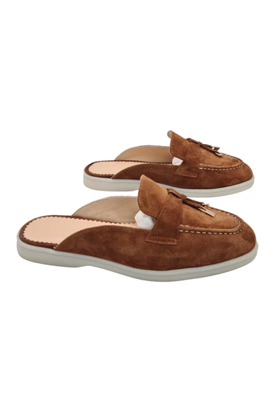 Gerçek Deri Taba Süet Günlük Kadın Terlik ürün görseli 1