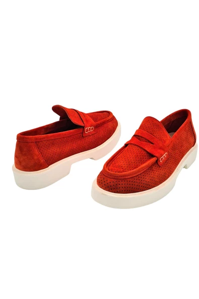 Gerçek Deri Kadın Turuncu Günlük Yazlık Ayakkabı - 6