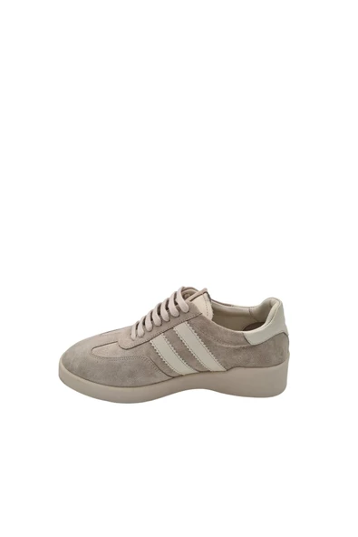 Hakiki Deri Açık Bej Süet Kadın Sneakers - Şıklık ve Rahatlık Bir Arada! - 8