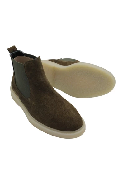 Gerçek Deri Haki Süet Günlük Rahat Kadın Bot - 3