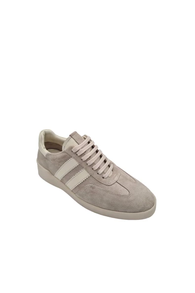 Hakiki Deri Açık Bej Süet Kadın Sneakers - Şıklık ve Rahatlık Bir Arada! - 4