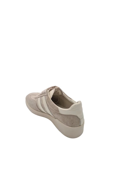 Hakiki Deri Açık Bej Süet Kadın Sneakers - Şıklık ve Rahatlık Bir Arada! - 6