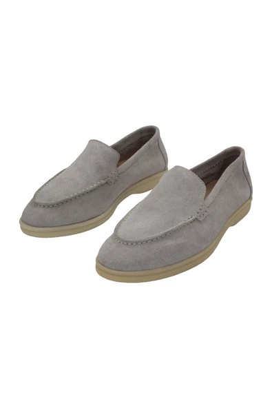 Hakiki Deri Açık Bej Kadın Günlük Ayakkabı Loafer Makosen Babet - 4