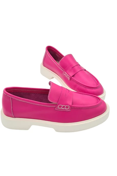 Gerçek Deri Fuşya Kadın Günlük Ayakkabı