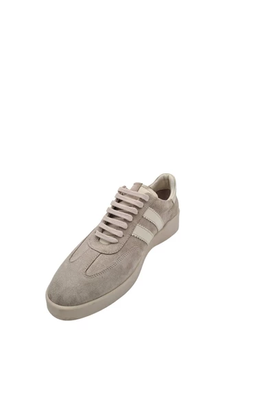 Hakiki Deri Açık Bej Süet Kadın Sneakers - Şıklık ve Rahatlık Bir Arada! - 2