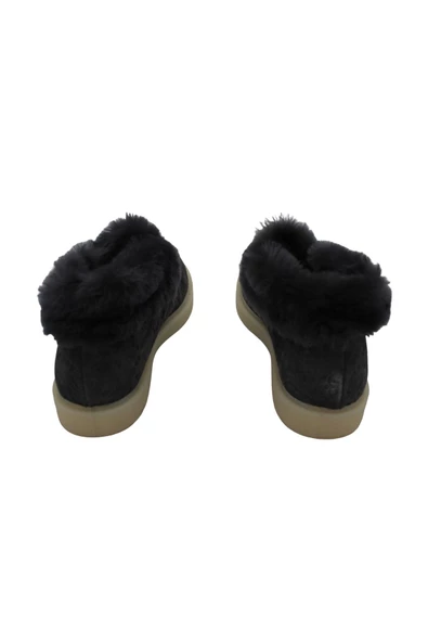 Gerçek Deri Gri Süet Ve Gri Kürk Gri Süet Günlük Rahat Kadın Bot - 7