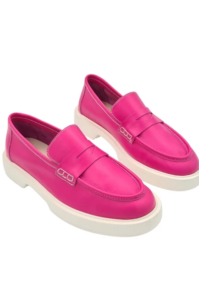 Gerçek Deri Fuşya Kadın Günlük Ayakkabı - 3