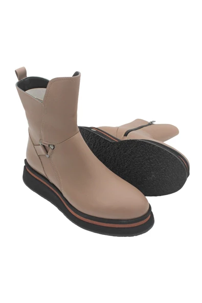 Hakiki Deri Vizon Fermuarlı Günlük Kadın Bot ürün görseli 1