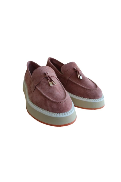 Gerçek Deri Pudra Süet Günlük Kadın Ayakkabı - Resim 5