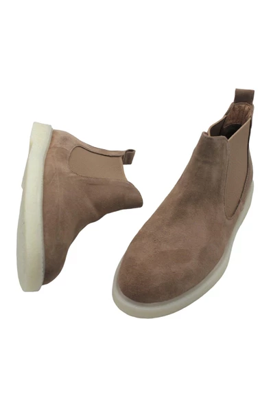 Gerçek Deri Bej Süet Günlük Kadın Bot - 6