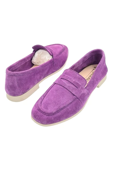 Hakiki Deri Mor Kadın Günlük Ayakkabı - 7