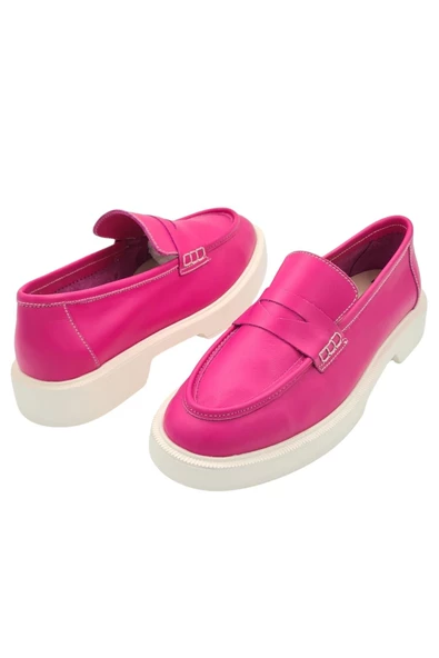 Gerçek Deri Fuşya Kadın Günlük Ayakkabı - 6
