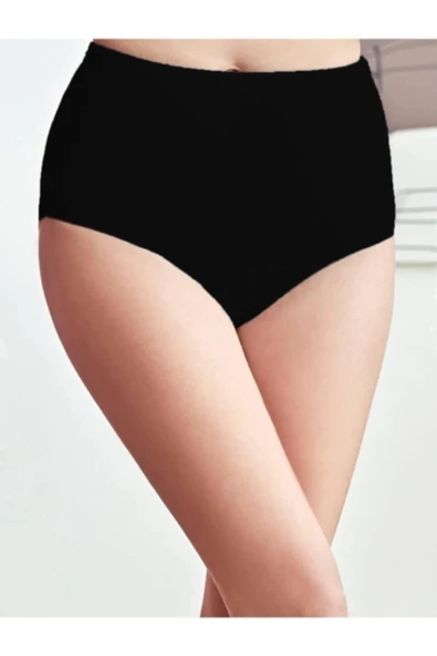 Aydoğan Kadın Yüksek Bel Likralı Bato Külot 0182 - 6 Adet  4XL Siyah