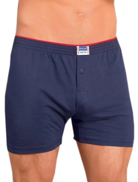 Berrak 1099 Düğmeli Erkek Boxer Penye  3'Lü   M Lacivert