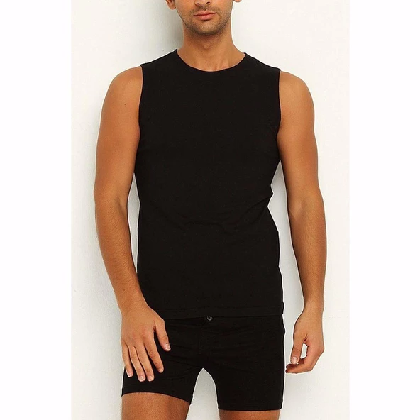 Yıldız 75 - 76 Erkek Modal Sıfır Kol Atlet Renkli  Siyah L ürün görseli