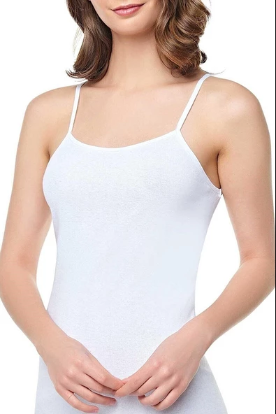 Seher Yıldızı Kadın Ribana İp Askı Atlet 0061 - 6 Adet  Beyaz XL ürün görseli