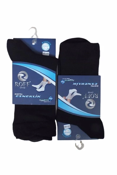 Roff Erkek Diyabetik Şeker Soket Çorap 14408 - 6 Adet  Siyah 41-44