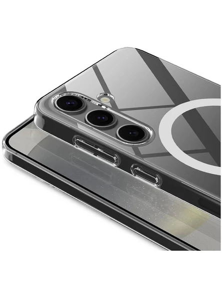 Samsung Galaxy S24 Kılıf Crystal Sert MagSafe Özellikli Şeffaf - Resim 4