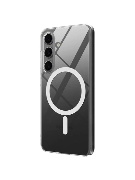 Samsung Galaxy S24 Kılıf Crystal Sert MagSafe Özellikli Şeffaf - Resim 3