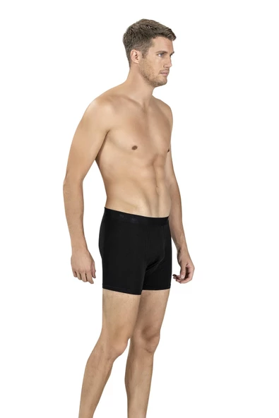 Jiber Erkek Modal Pamuklu Renkli Boxer 321 - 12 Adet   Siyah S - 2