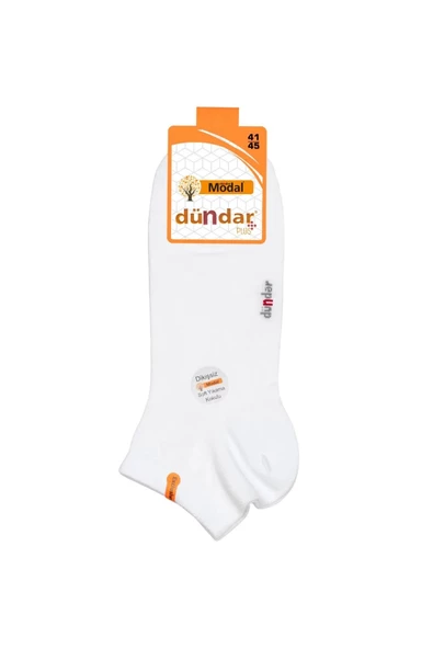 Dündar Erkek Modal Plus Patik Çorap 6838 - 12 Adet  Beyaz 41-45