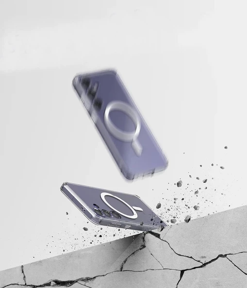 Samsung Galaxy S23 FE Kılıf Crystal Sert MagSafe Özellikli Şeffaf - Resim 4