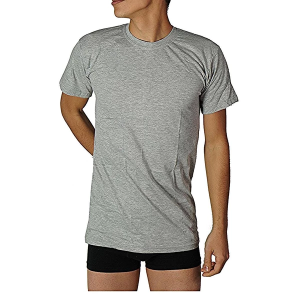 Anıt 1107 Erkek Ribana Sıfır Yaka Kollu Fanila Renkli 3'Lü  M Gri - Resim 3