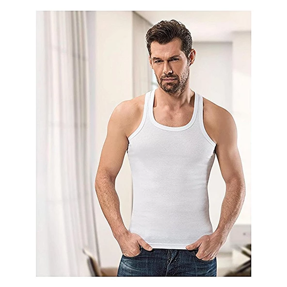 Anıt 1106 Erkek Ribana Spor Atlet Renkli 6'Lı   Beyaz XL