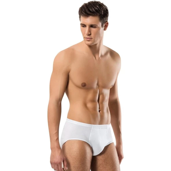 6'Lı ERDEM 1300 ERKEK KOM SLİP KÜLOT  Beyaz 2XL