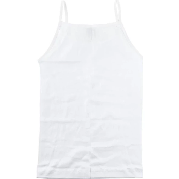 BERRAK KIZ ÇOCUK RİBANA İP ASKILI ATLET 6'Lı   Beyaz 4 No:6-7 Yaş - Resim 2