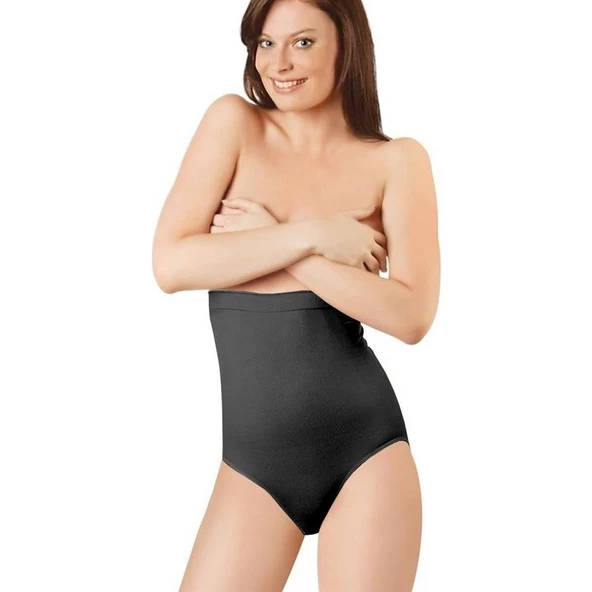 Elite Life 890 Dikişsiz Silikonlu Kadın Slip Korse  Siyah S - M - Resim 2