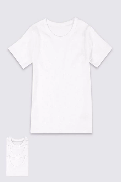 BERRAK 1502 ERKEK ÇOCUK FANİLA 3'Lü   Beyaz 7 (10-11 Yaş) - Resim 3