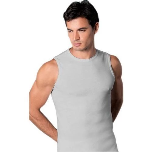 Anıt 1108 Ribana Erkek Sıfır Kol Sıfır Yaka Atlet Renkli 6'Lı   XL Gri - Resim 3