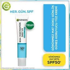 Garnier Saf Ve Temiz Bha Niasinamid Günlük Güneş Koruyucu Fluid Yüz Kremi Spf50 40ml