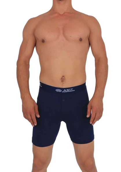 Anıt 1114 Erkek Likralı Uzun Boxer 6'Lı   Lacivert 2XL