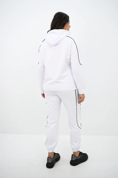 Kadın Büyük Beden Aksesuar Çıtçıt Detaylı Eşofman Takımı 8144-25 - 6