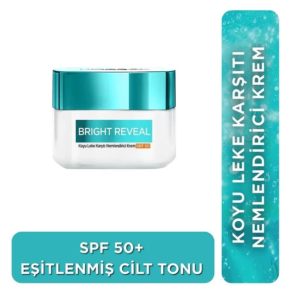 Loreal Paris Bright Reveal Koyu Leke Karşıtı, Cilt Tonu Eşitleyici Spf50 Nemlendirici Krem Niasinamid 50ml