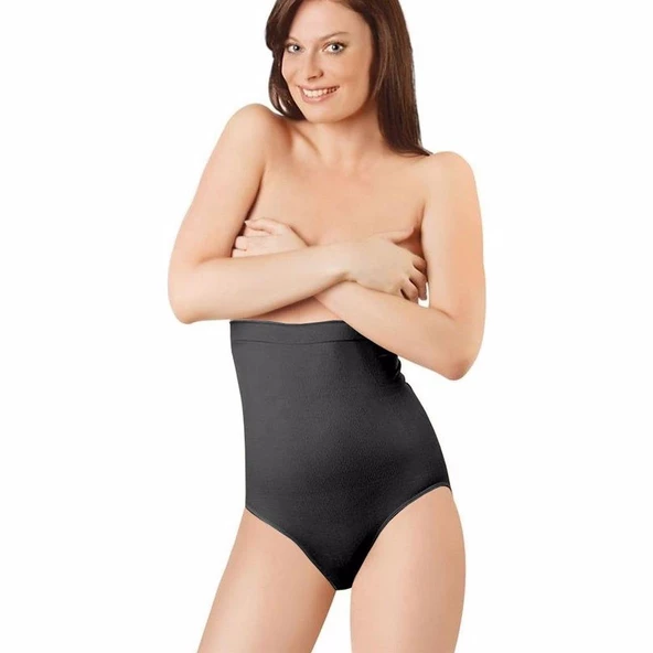Elite Life 890 Dikişsiz Silikonlu Kadın Slip Korse  Siyah L - XL