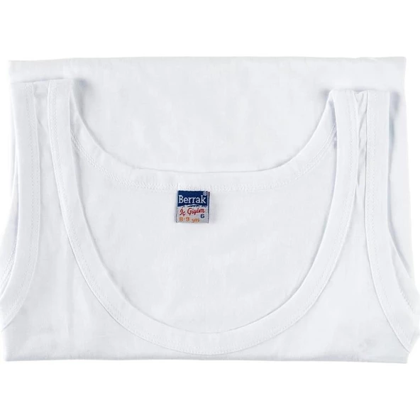 BERRAK ERKEK ÇOCUK ASKILI ATLET 12 Adet   Beyaz 8 (11-12 Yaş) - Resim 2