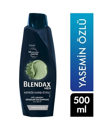 Blendax Men Kepeğe Karşı Etkili 4 ü 1 Arada Erkekler İçin Kil Özlü Şampuan 500 ml